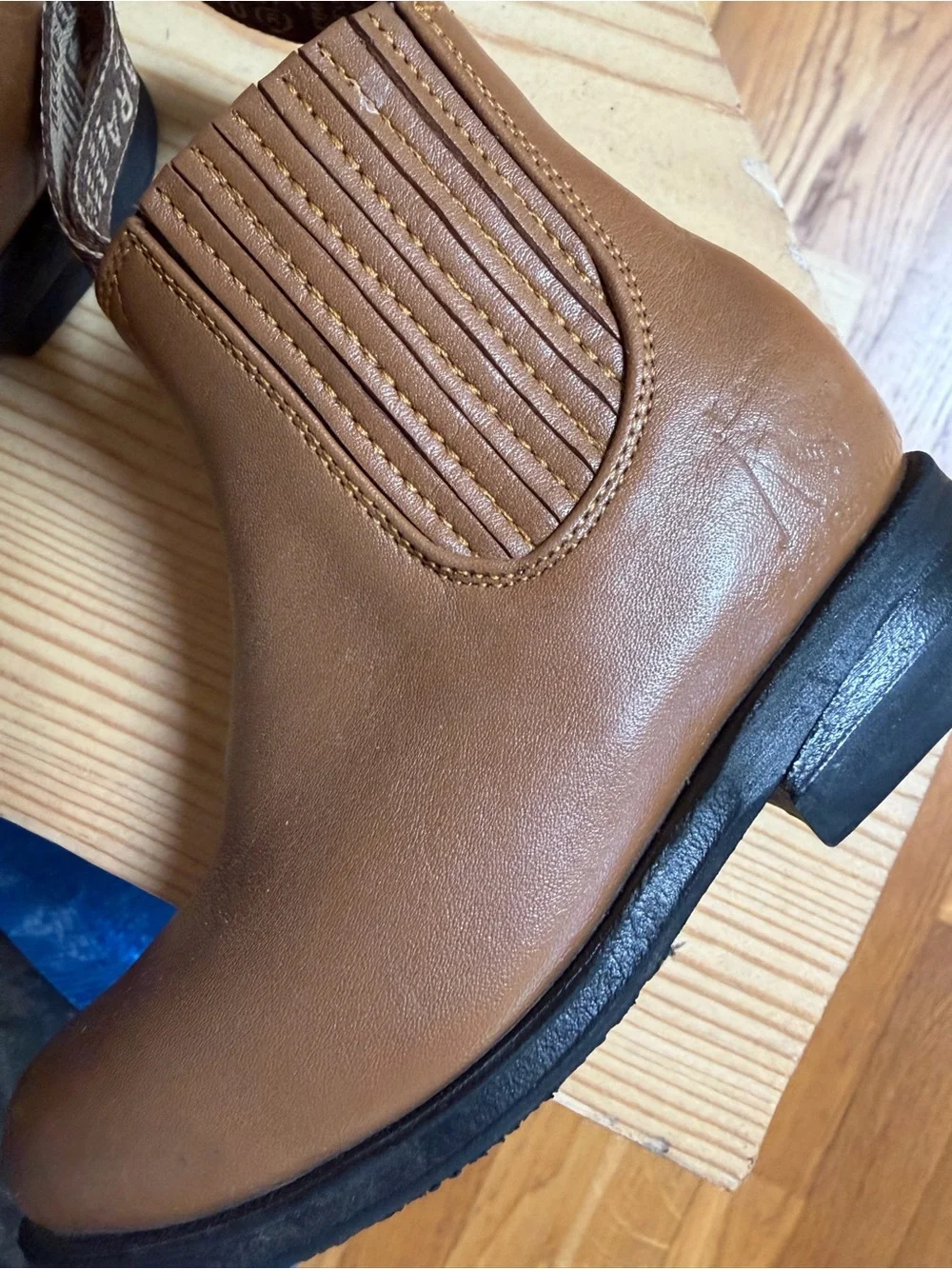 Kids Botines Leather Brown Chelsea Ankle Cowboy Boots